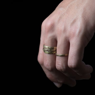 黃銅 鎚造戒指4