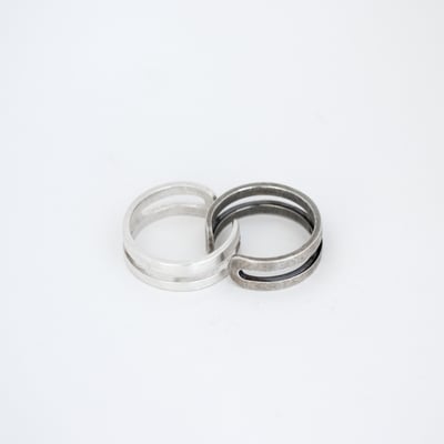 925銀 雙線平行戒指6