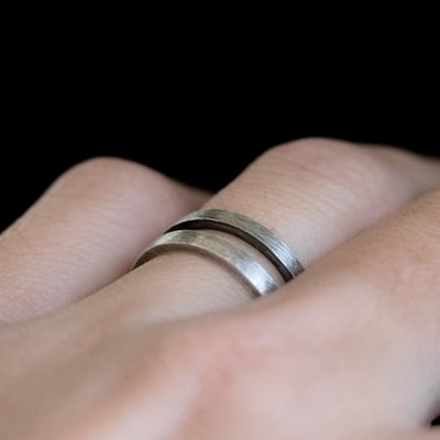 925銀 雙線平行戒指5