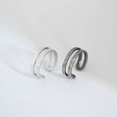 925銀 雙線平行戒指7