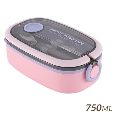 【HOUSUXI】不鏽鋼好提便當盒(附餐具)750ml5