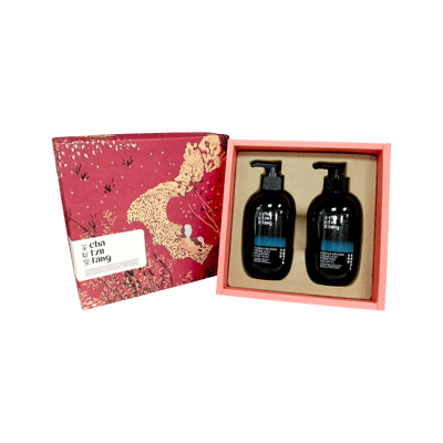 【茶籽堂】迎豐果年度版畫 禮盒附紙袋(肖楠葉沐浴+洗髮)330ml2