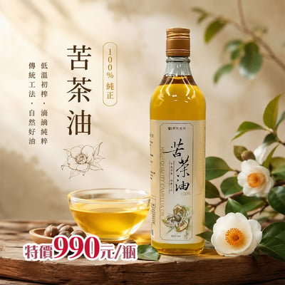 【御珍金品】100%苦茶油(600ml)1