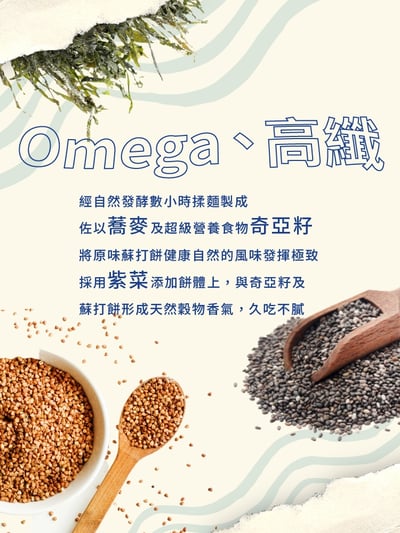 【珍田】奇亞籽系列-生機蘇打餅 黑椒岩鹽 / 蕎麥紫菜 / 黑芝麻養生5