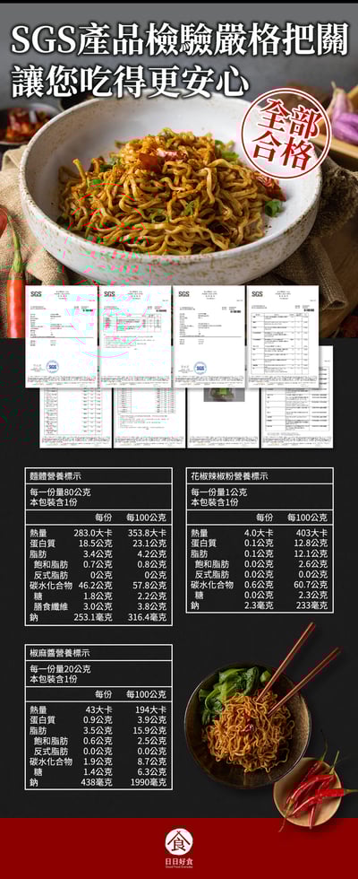 【日日好食】好控拌麵 經典川辣3