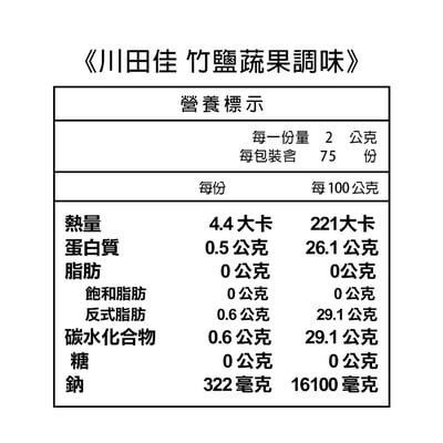 【川田佳】竹鹽蔬果調味150g3