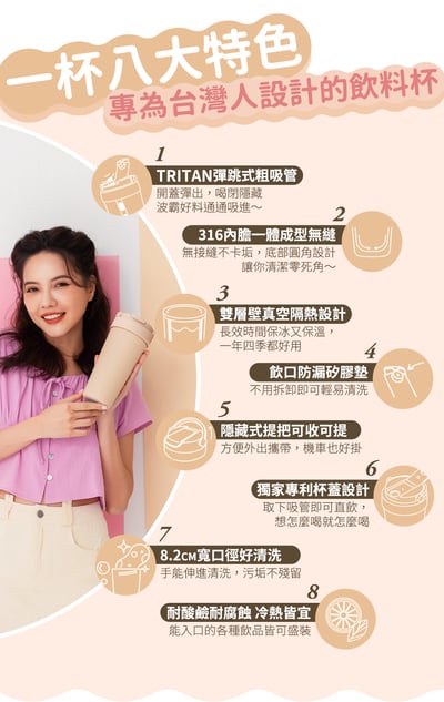 【HOUSUXI】316保溫舒吸杯720mL4