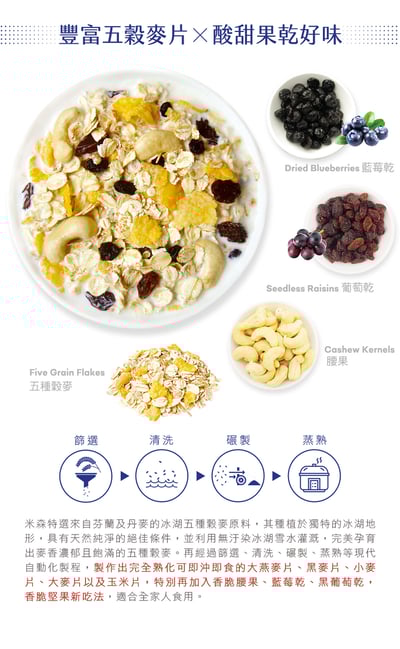 【米森】藍莓腰果麥片(450g/盒)3