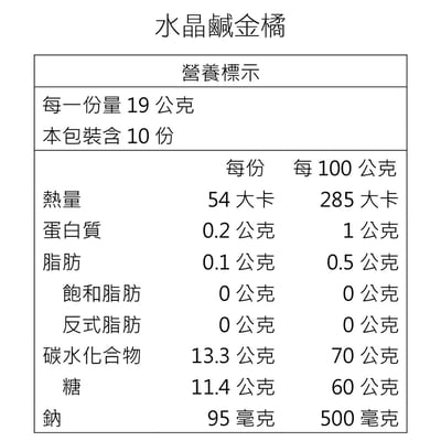 【亨源】水晶鹹金橘190g3