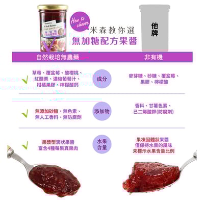 【米森】無加糖 草莓果醬/綜合莓果醬290g6