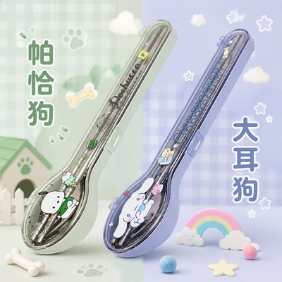 【HOUSUXI】三麗鷗系列316不鏽鋼餐具三件組1