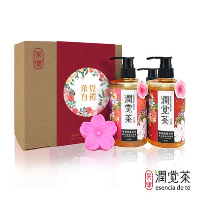 茶寶】花漾風華桃花禮盒3件組(洗髮露x1、沐浴露x1、桃花手工皂x1)1