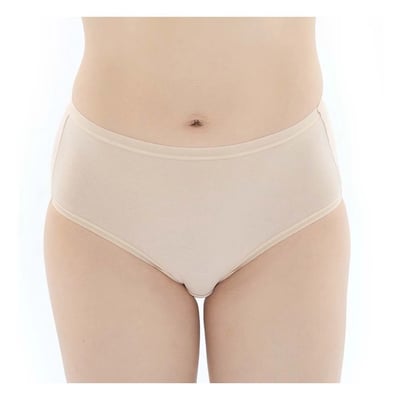 【和諧生活】舒棉中腰內褲(2入)－裸膚／玫紅3