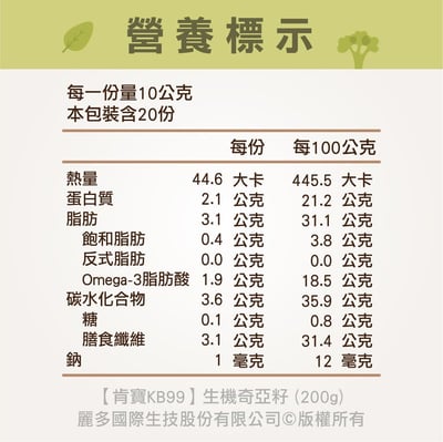 【肯寶】生機奇亞籽200g3