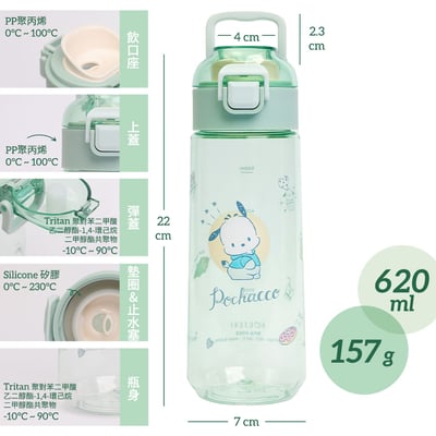 【HOUSUXI】三麗鷗-Tritan彈蓋水瓶620ml4