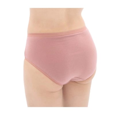 【和諧生活】舒棉中腰內褲(2入)－裸膚／玫紅5
