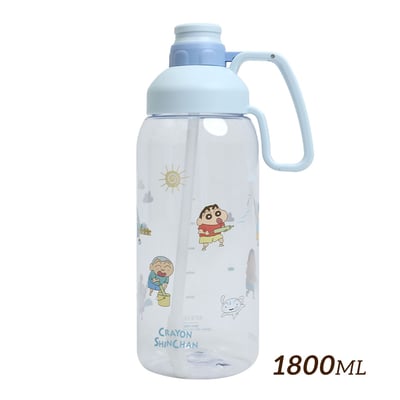 【HOUSUXI】蠟筆小新藍色系列-Tritan大容量水瓶1800ml1
