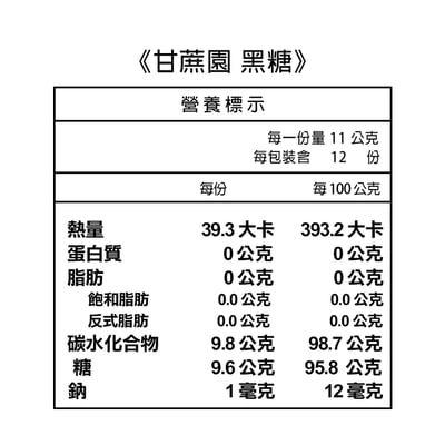 【甘蔗園】黑糖450g X 20包3