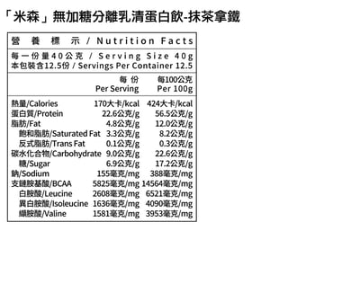 【米森】無加糖分離乳清蛋白飲(500g/罐)4