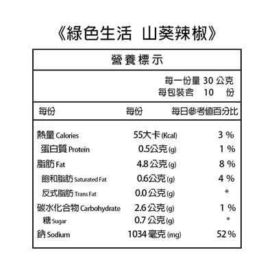 【綠色生活】山葵辣椒 250g3