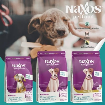 義大利 NAXOS 納索斯 小型犬無麩質低敏亮毛護膚 犬用乾糧/飼料1