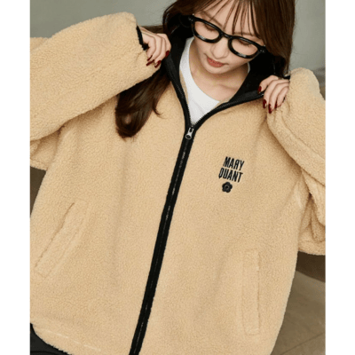 【 MARY QUANT × PUBLUX 】別注撞色滾邊毛絨外套11