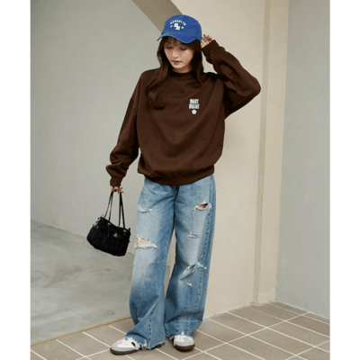 【 MARY QUANT × PUBLUX 】刷毛圓領 Logo 大學T16