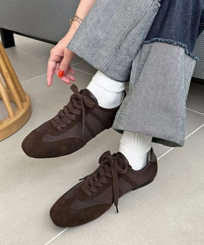 【日本DASCOAT】麂皮風緞面芭蕾運動鞋5