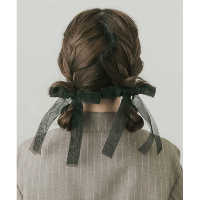 【 SMELLY 】透膚紗蝴蝶結髮夾 2 件組1