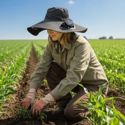 【 日本直送 】太陽能＋USB 雙效充電風扇遮陽帽2