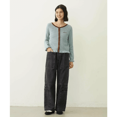 【 MILKFED. 】 FRILL KNIT CARDIGAN 撞色荷葉邊針織開襟衫7