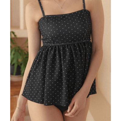 【titivate】日系深V設計抹胸比基尼兩件式泳裝17