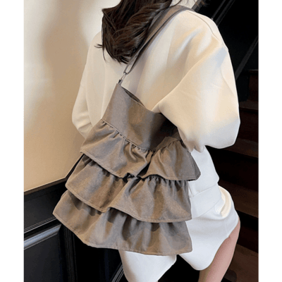 【 ninon 】層次感荷葉邊手提包5