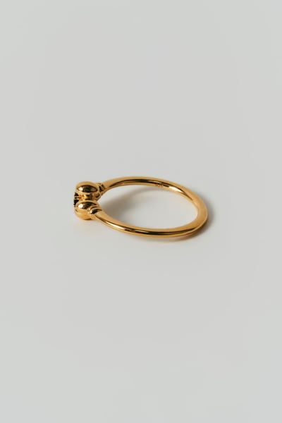 【 BRKUMO 】flower ring / 04 Onyx｜黑瑪瑙花朵戒指7