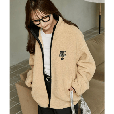 【 MARY QUANT × PUBLUX 】別注撞色滾邊毛絨外套10