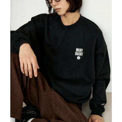 【 MARY QUANT × PUBLUX 】刷毛圓領 Logo 大學T5