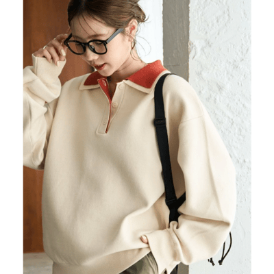 【 FREAK'S STORE 】撞色 POLO 領排釦針織上衣9