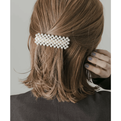 【日本DISCOAT】寬版珍珠髮夾3
