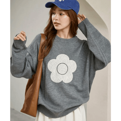 【 MARY QUANT × PUBLUX 】別注蕾絲雛菊拼接寬鬆針織7