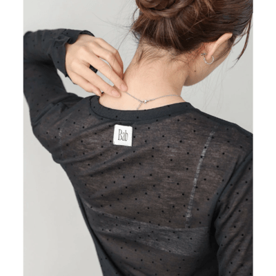 Bab透膚水點點荷葉邊上衣7