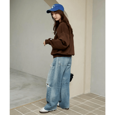 【 MARY QUANT × PUBLUX 】刷毛圓領 Logo 大學T17