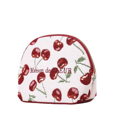 【 Maison de FLEUR 】Cerise Claire 櫻桃提花收納包 🍒5