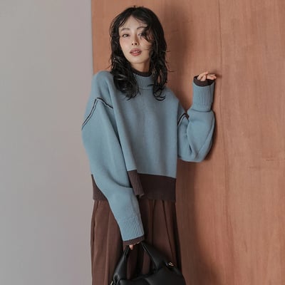 【日本 直送 】雙面穿 2-way 撞色設計 針織上衣3