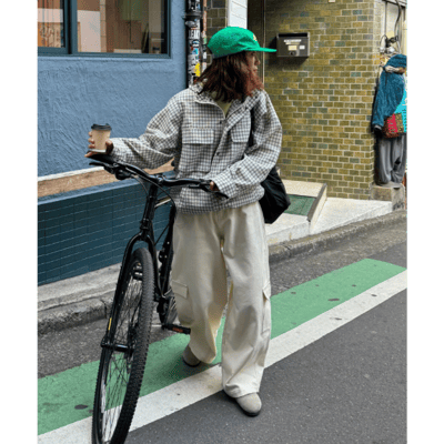 【UNISEX】格紋連帽襯衫外套6