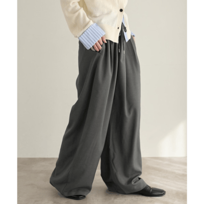 【apres jour clair】繭型抽繩休閒褲7