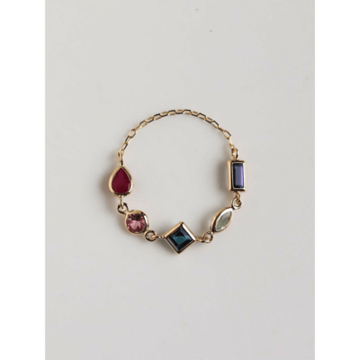 【 cui-cui 】K10 五色天然寶石鍊戒1