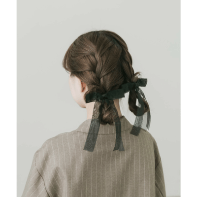 【 SMELLY 】透膚紗蝴蝶結髮夾 2 件組3