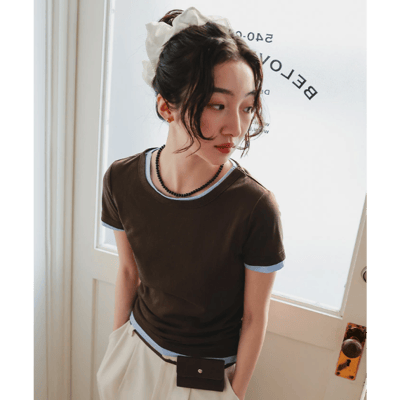 【 miette 】透膚短袖 T 恤套裝11