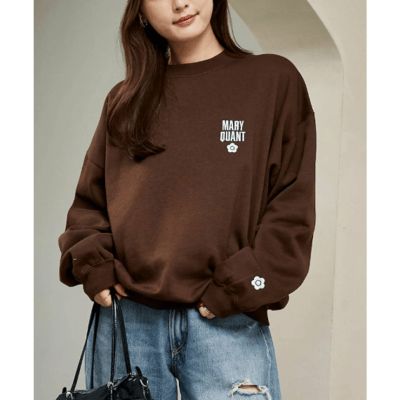 【 MARY QUANT × PUBLUX 】刷毛圓領 Logo 大學T15
