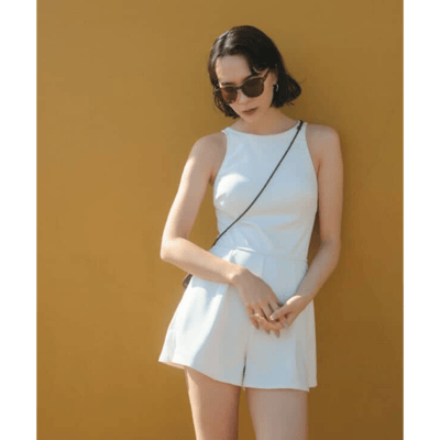 【日本 green label relaxing】雪紡感後背挖空連身泳衣1